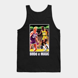 Larry Bird and Magic Johnson victor illustration design Tank Top